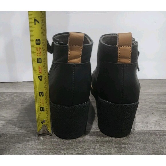 Women's Dr. Scholl's Ankle Boot Bianca Wedge Shoe Size 7 1/2 Outside Zip - Picture 3 of 6